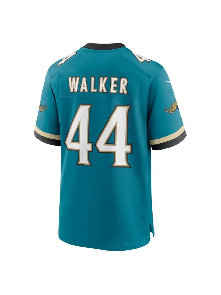 Мужская игровая майка Travon Walker Teal Jacksonville Jaguars Prowler Throwback Player Game Jersey — изображение 4 из 5