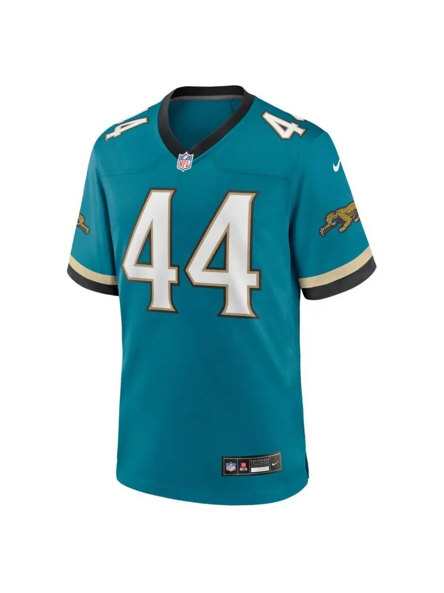 Мужская игровая майка Travon Walker Teal Jacksonville Jaguars Prowler Throwback Player Game Jersey — изображение 5 из 5