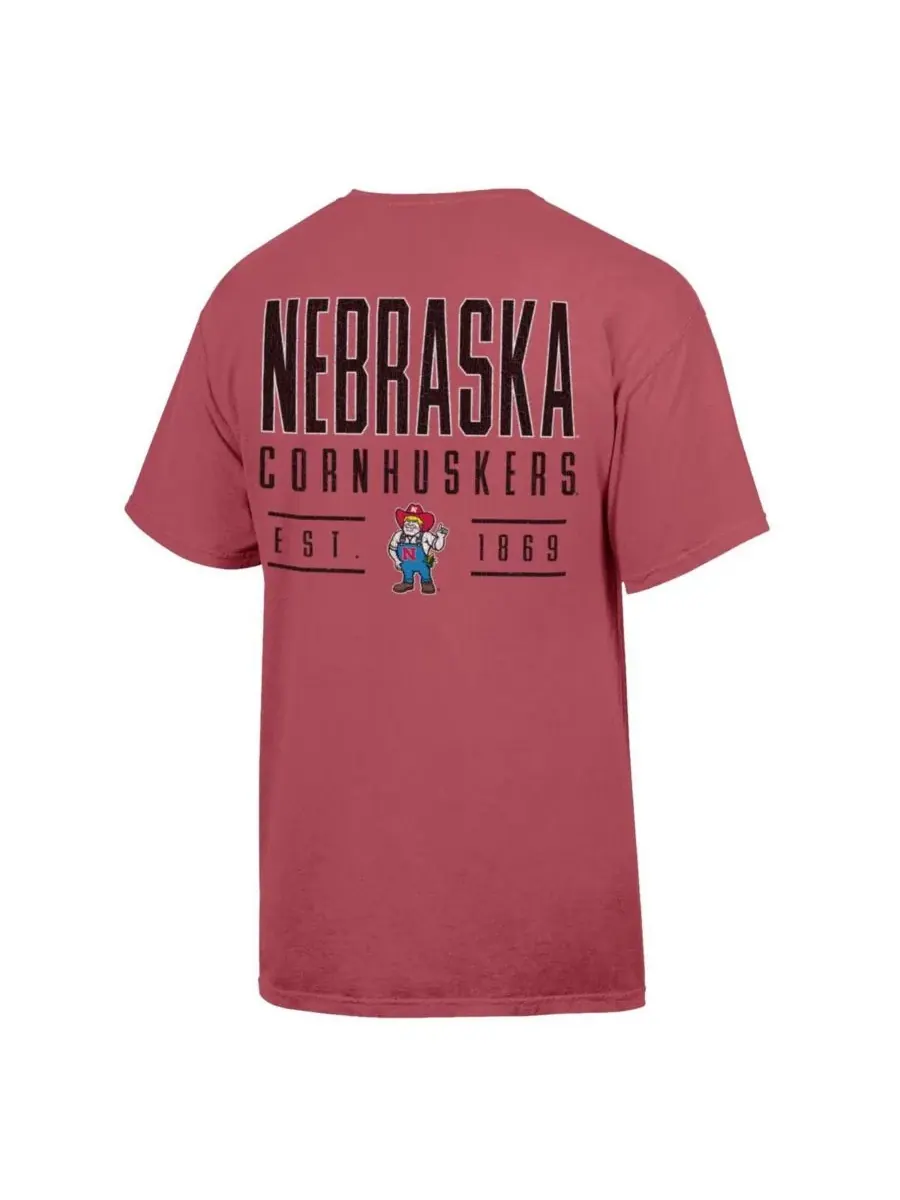 Comfortwash Мужская красная футболка с логотипом команды Nebraska Huskers — изображение 2 из 3, красный