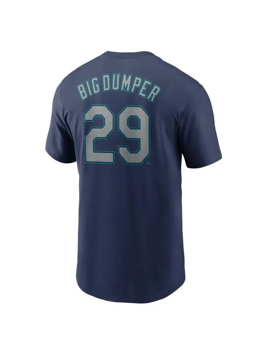 Nike Мужская футболка Cal Raleigh Navy Seattle Mariners с именем, номером и прозвищем игрока — изображение 3 из 3