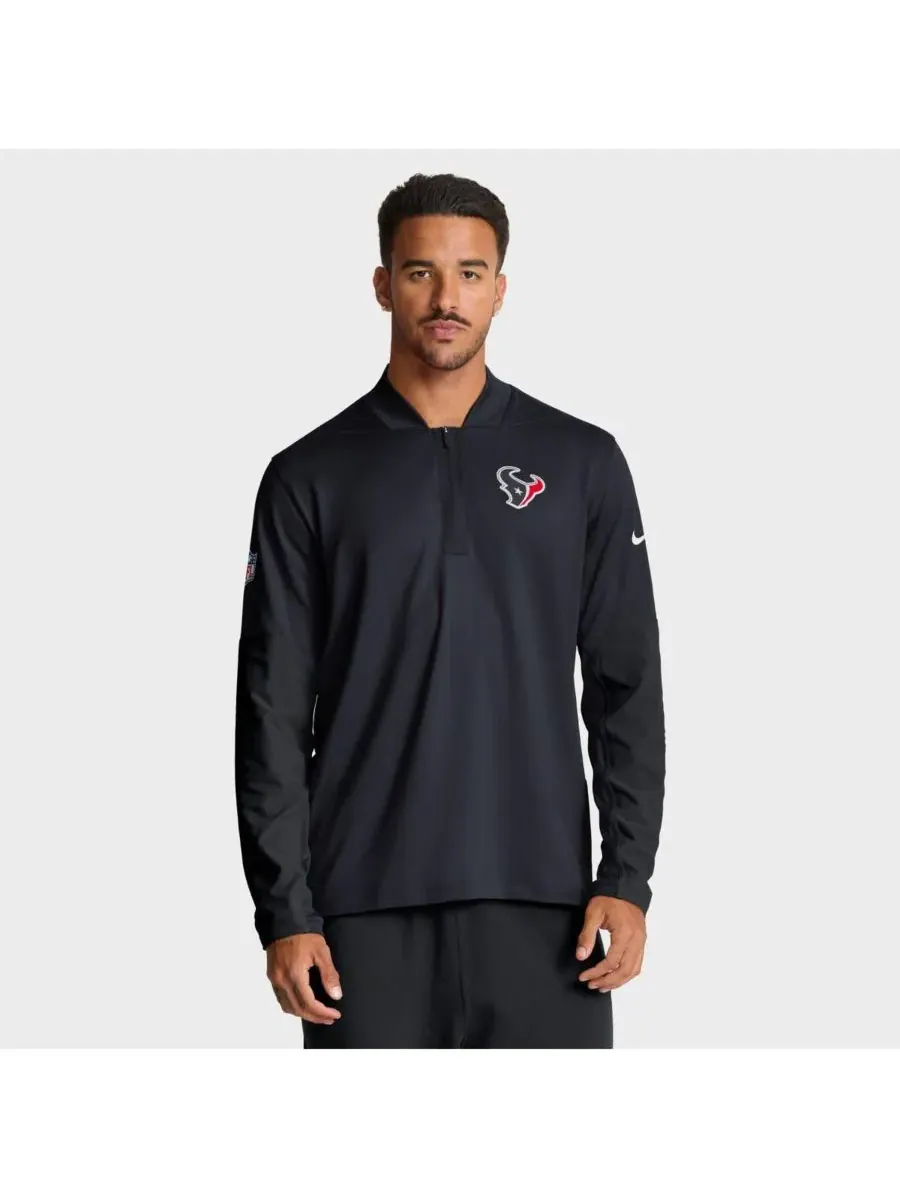 Nike Мужской темно-синий пуловер Houston Texans Sideline Dri-FIT с половинной молнией