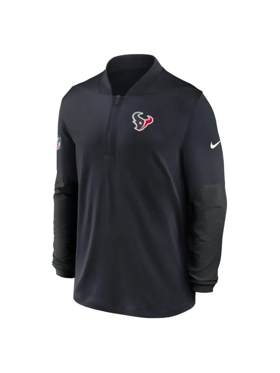 Nike Мужской темно-синий пуловер Houston Texans Sideline Dri-FIT с половинной молнией — изображение 5 из 5