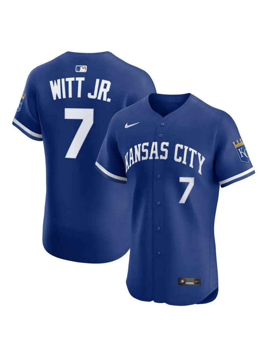 Мужская футболка Bobby Witt Jr. Royal Kansas City Royals Alternate 2 Elite Player Jersey Nike