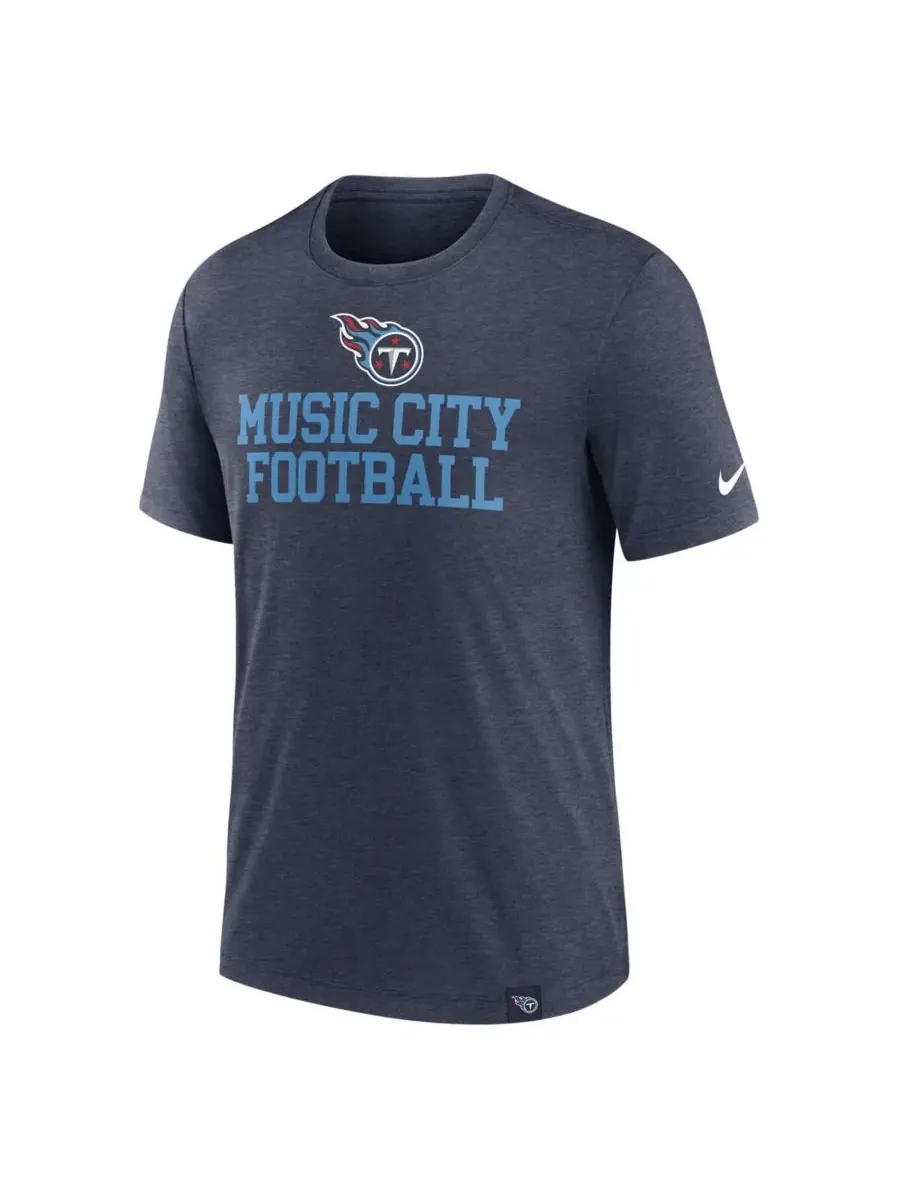 Nike Мужская футболка Tennessee Titans Blitz Tri-Blend цвета «темно-синий меланж» — изображение 3 из 3