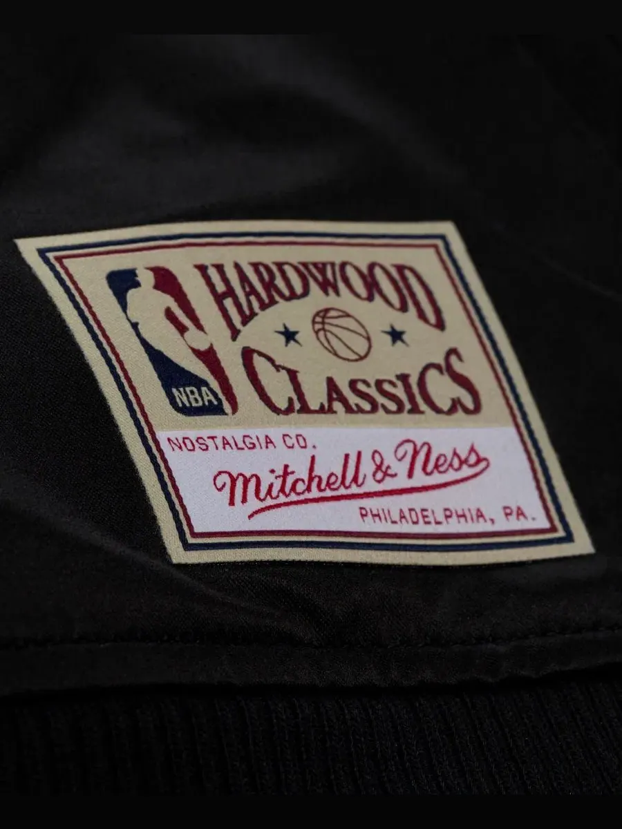 Куртка-бомбер из сатина с полной застежкой-молнией Golden State Warriors Mitchell & Ness — изображение 4 из 5, черный