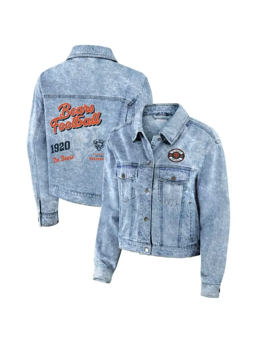 Джинсовая куртка с принтом Chicago Bears WEAR by Erin Andrews