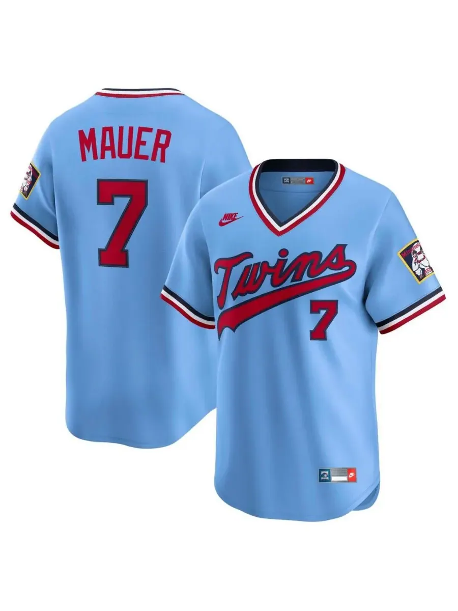 Nike Мужская светло-голубая футболка Joe Mauer из лимитированной коллекции Minnesota Twins