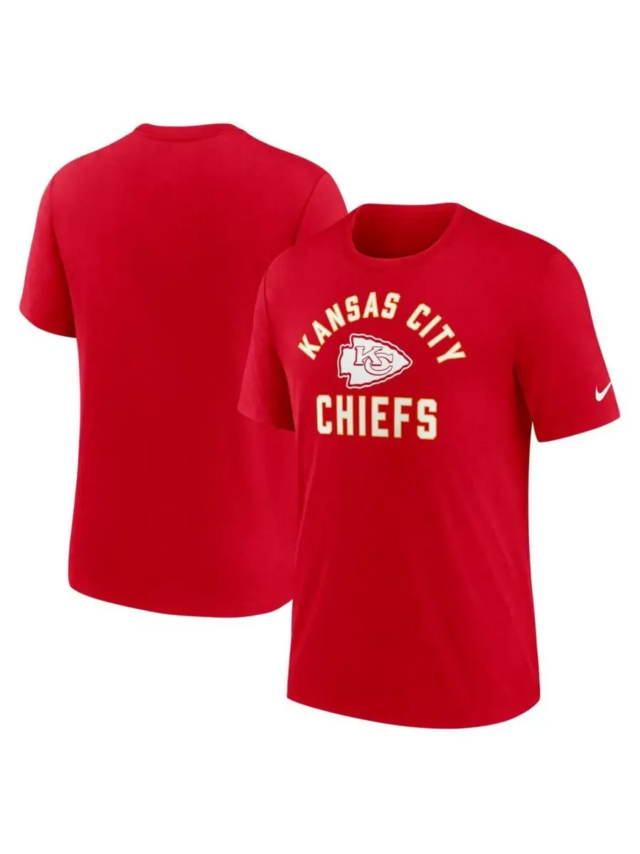 Nike Мужская красная футболка Kansas City Chiefs Favorable Timeline Tri-Blend