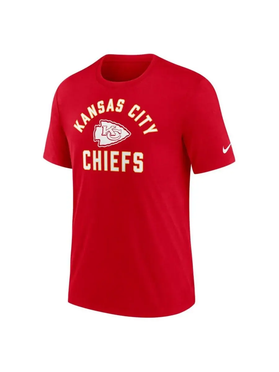 Nike Мужская красная футболка Kansas City Chiefs Favorable Timeline Tri-Blend — изображение 2 из 3, красный