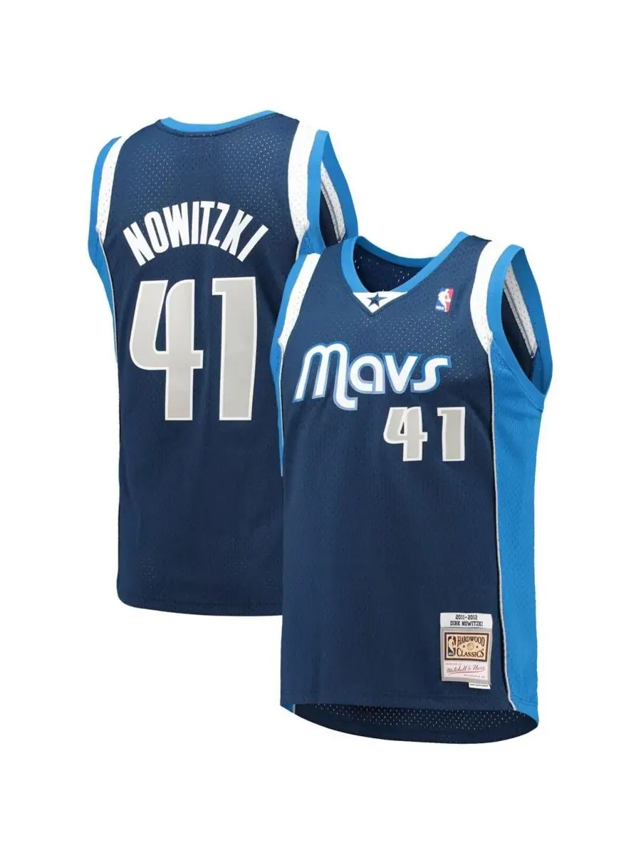 Mitchell & Ness Мужская темно-синяя майка Дирка Новицки из команды Dallas Mavericks сезона 2011-12