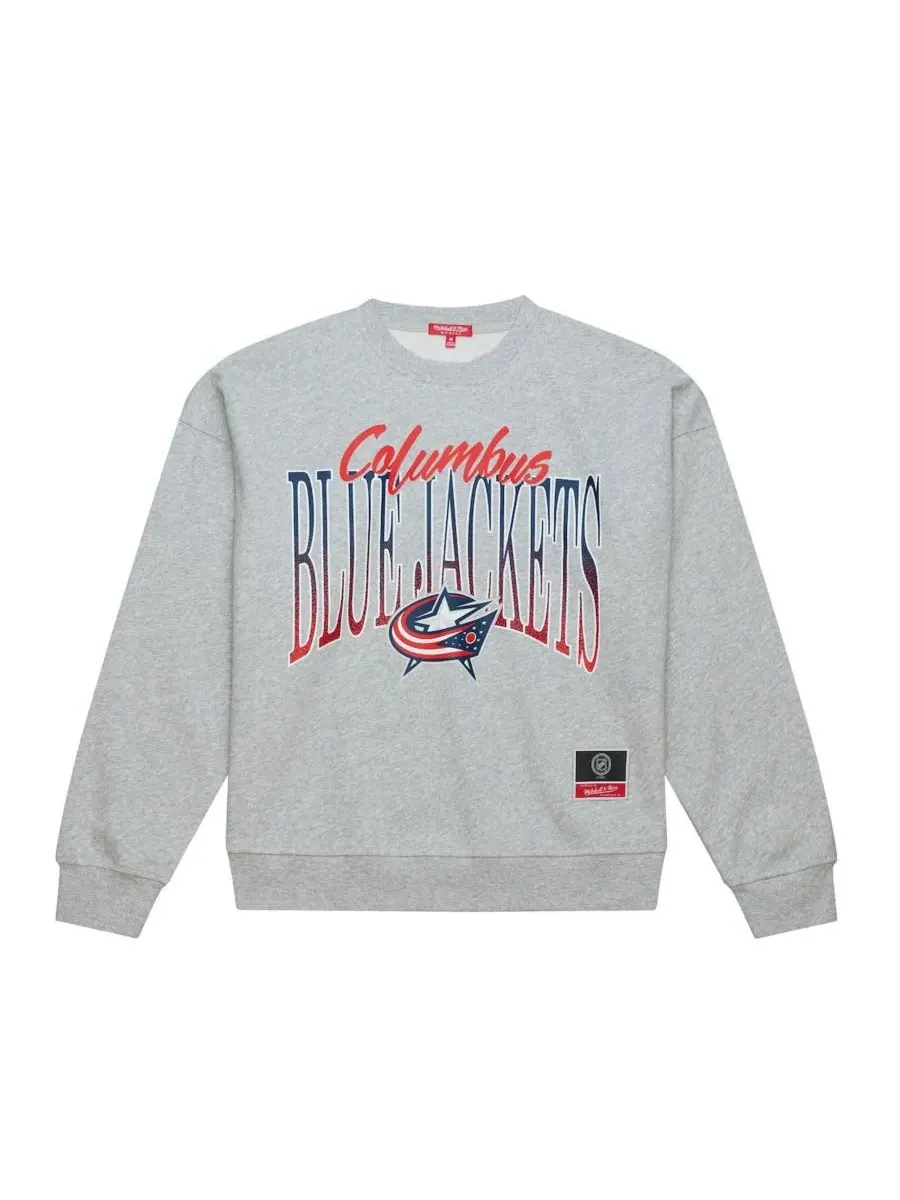 Свитшот женский с принтом Hockey Night Columbus Blue Jackets Mitchell & Ness