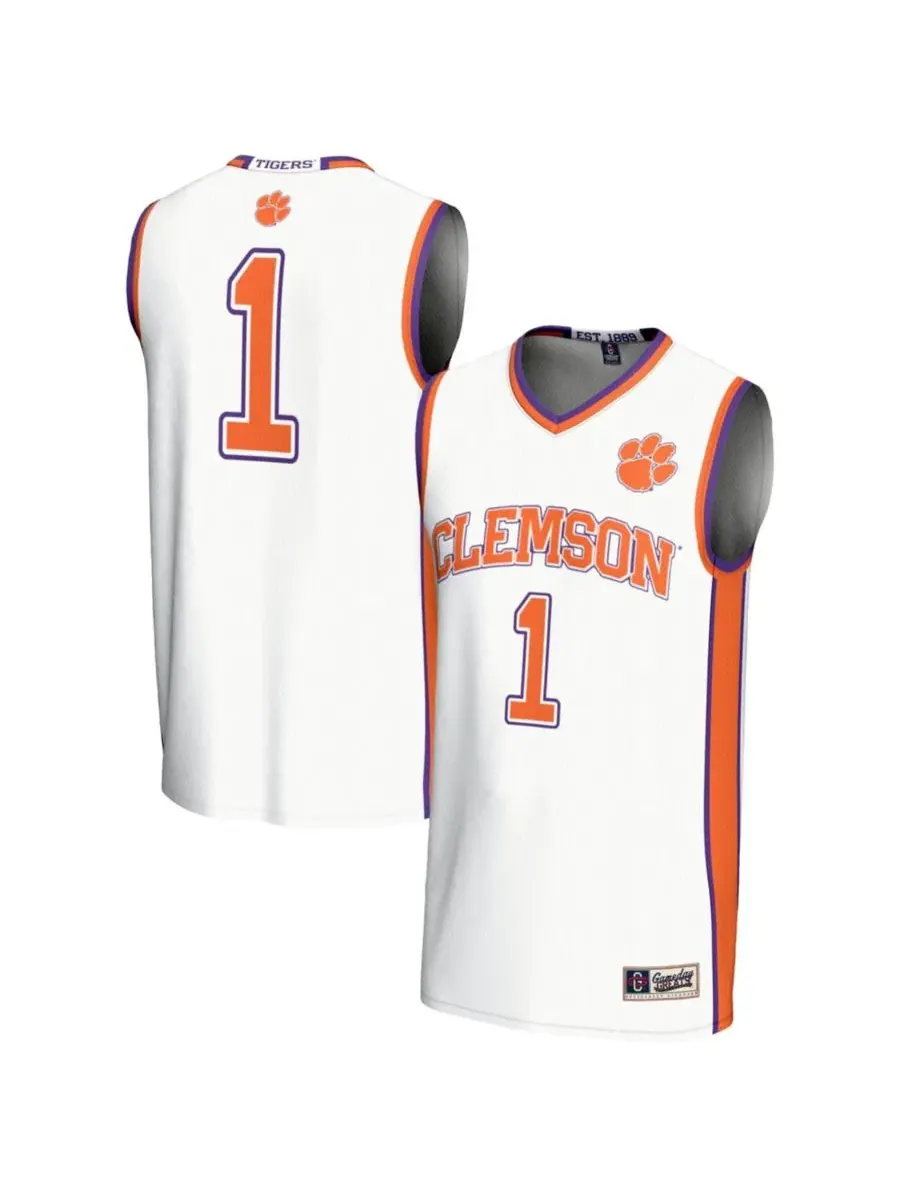 Баскетбольная джерси без рукавов с принтом Clemson Tigers Gameday Greats — белый