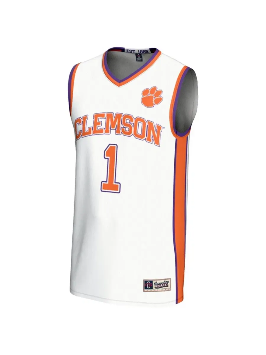 Баскетбольная джерси без рукавов с принтом Clemson Tigers Gameday Greats — изображение 2 из 3, белый