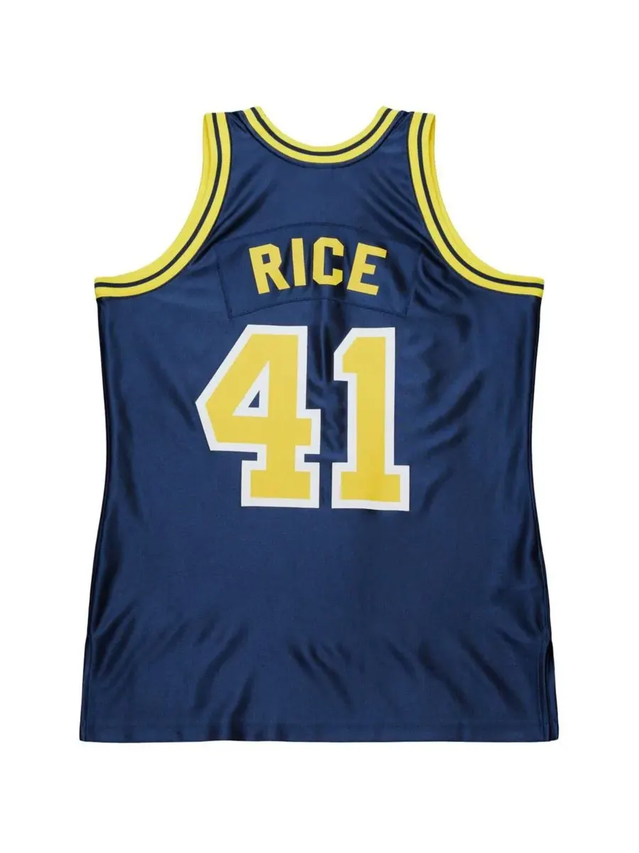 Mitchell & Ness Мужская темно-синяя футболка Глена Райса, команда «Мичиган Вулверинс», сезон 1988/89 — изображение 2 из 3