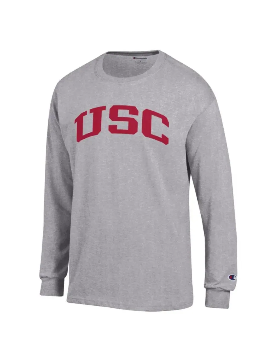 Футболка с длинным рукавом с принтом USC Trojans Champion — изображение 3 из 3, серый