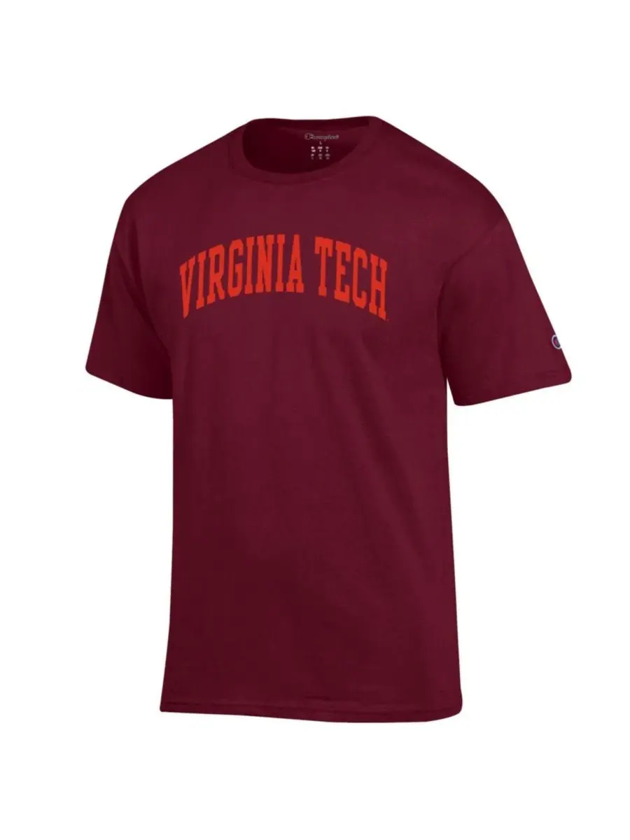 Футболка с принтом Virginia Tech Hokies Basic Arch Champion — изображение 2 из 3, коричневый