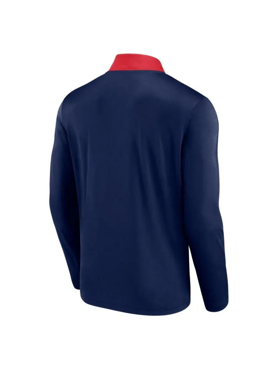 Fanatics Мужская темно-синяя футболка Boston Red Sox Unstoppable с застежкой-молнией на четверть — изображение 3 из 3