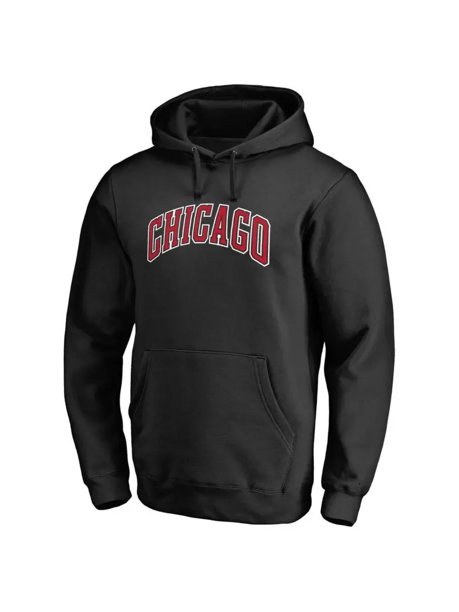 Fanatics Мужская черная толстовка с капюшоном Chicago Bulls с альтернативным логотипом