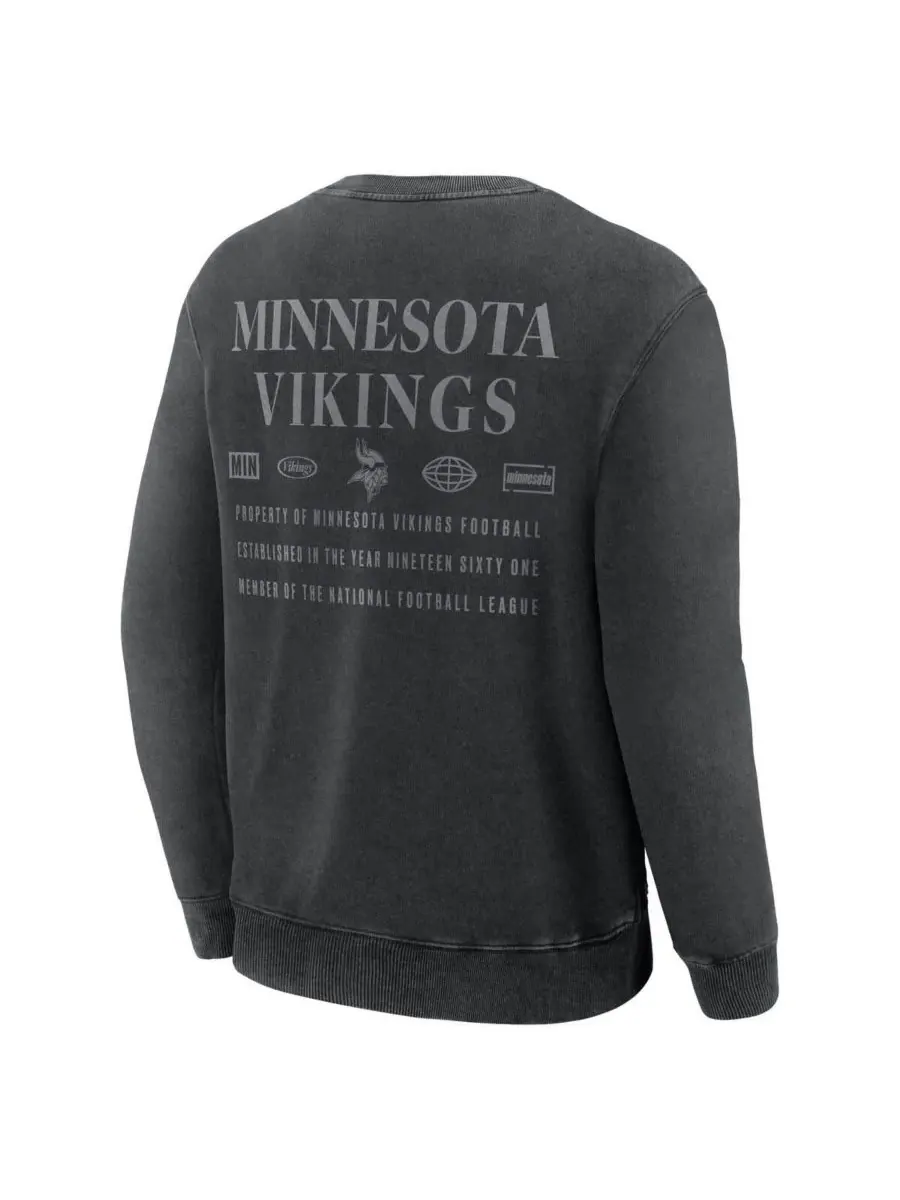 Fanatics Мужская черная толстовка Minnesota Vikings Deep Route — изображение 3 из 3, черный