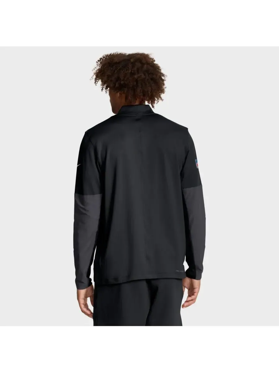 Nike Мужская черная толстовка Minnesota Vikings Sideline Dri-FIT с застежкой-молнией до середины — изображение 2 из 5, черный