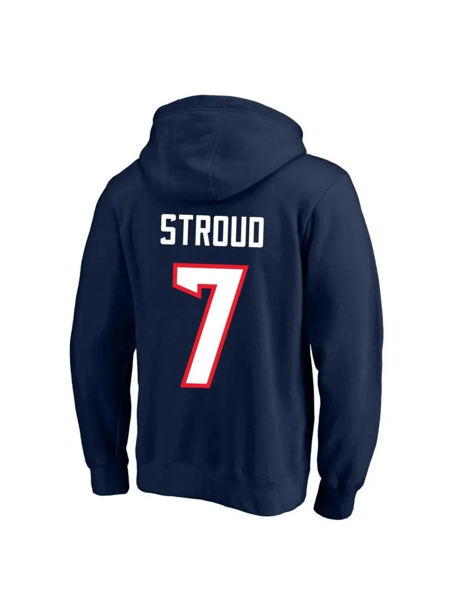 Fanatics Мужская флисовая толстовка CJ Stroud темно-синего цвета с логотипом Houston Texans — изображение 3 из 3, темно-синий