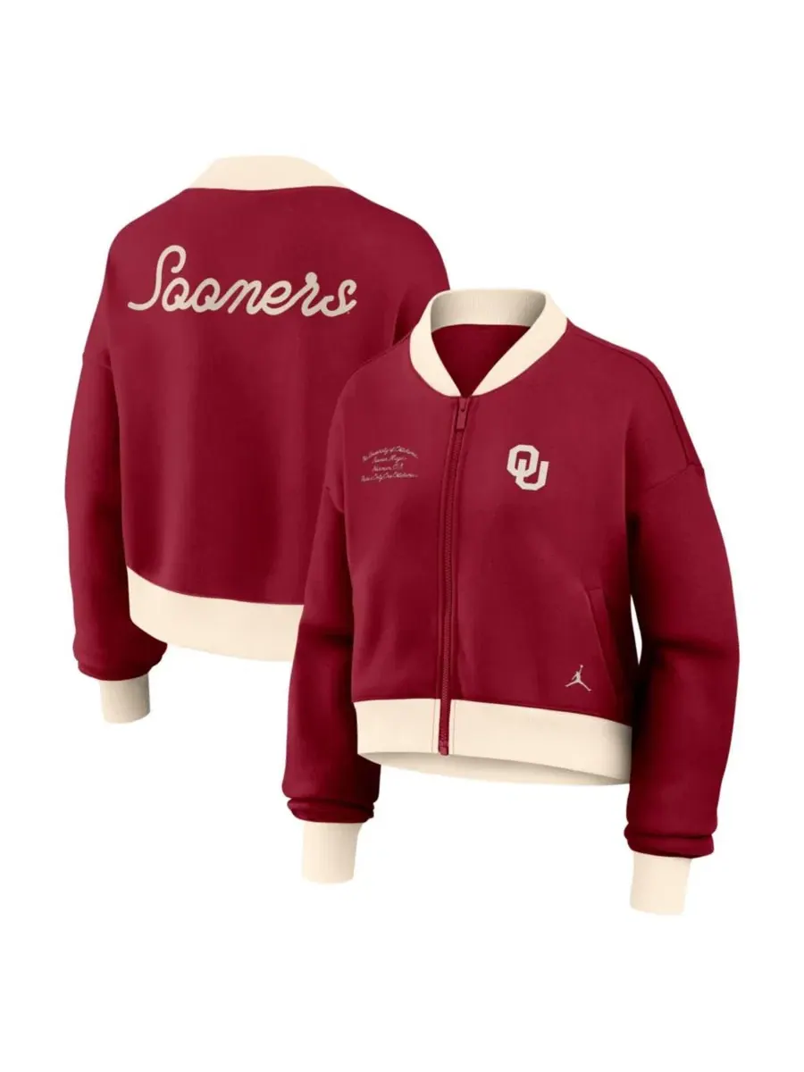 Женская куртка-бомбер оверсайз с принтом Oklahoma Sooners Nike