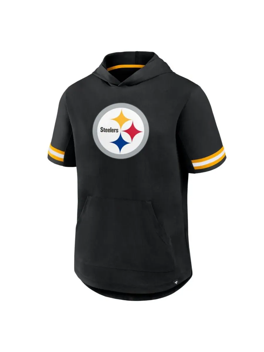 Футболка с капюшоном и коротким рукавом Pittsburgh Steelers Optimal Play Fanatics — изображение 2 из 5, черный желтый