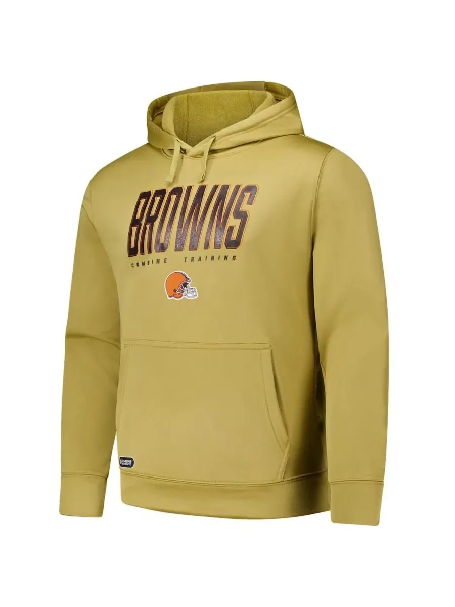 Толстовка на молнии с капюшоном Cleveland Browns Combine Training Outerstuff — изображение 2 из 3, золото