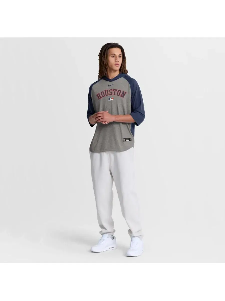 Футболка с капюшоном и длинным рукавом 3/4, с регланом Nike — изображение 3 из 5, серый темно-синий