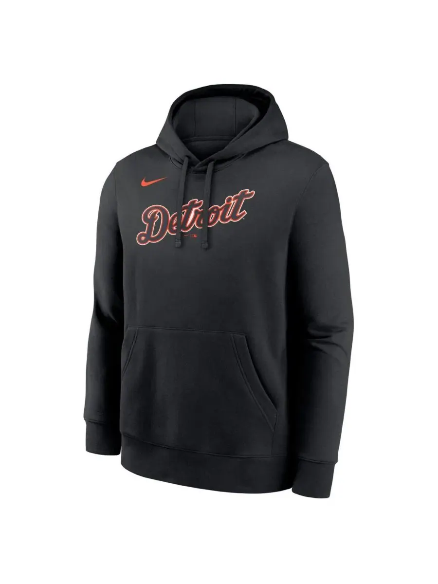 Худи с капюшоном, с принтом, Club Hoodie Nike — изображение 2 из 4, черный