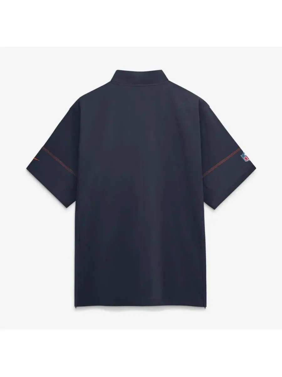 Куртка тренерская с коротким рукавом и четверть-молнией Nike Chicago Bears Navy — изображение 2 из 3, темно-синий