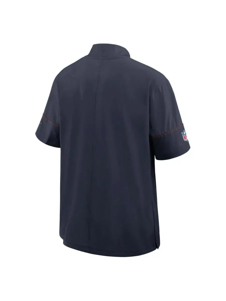 Куртка тренерская с коротким рукавом и четверть-молнией Nike Chicago Bears Navy — изображение 3 из 3, темно-синий