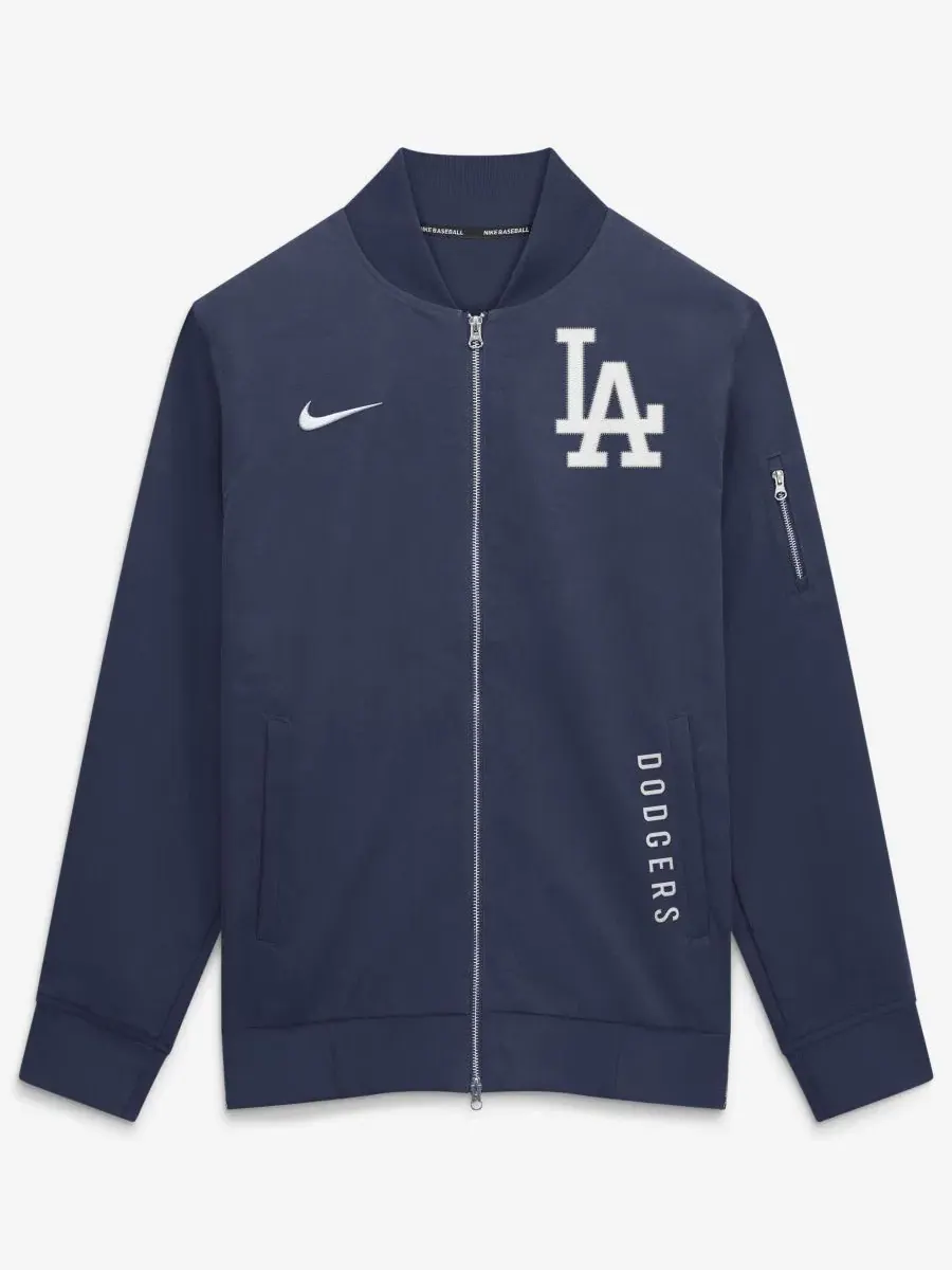 Мужская куртка-бомбер с принтом, модели Dugout Nike — изображение 3 из 5, темно-синий