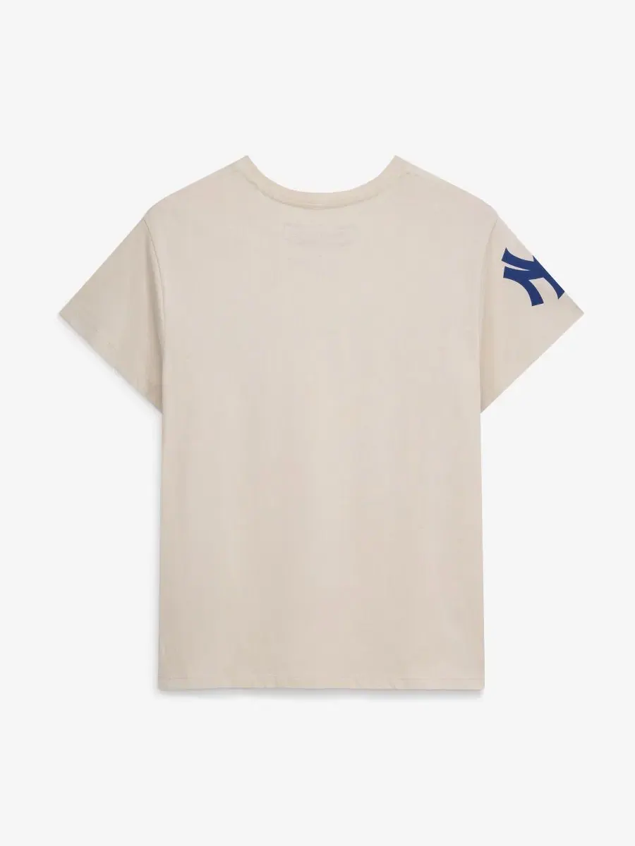 Футболка с принтом Derek Jeter Cream New York Yankees Cooperstown Mitchell & Ness — изображение 2 из 2, бежевый