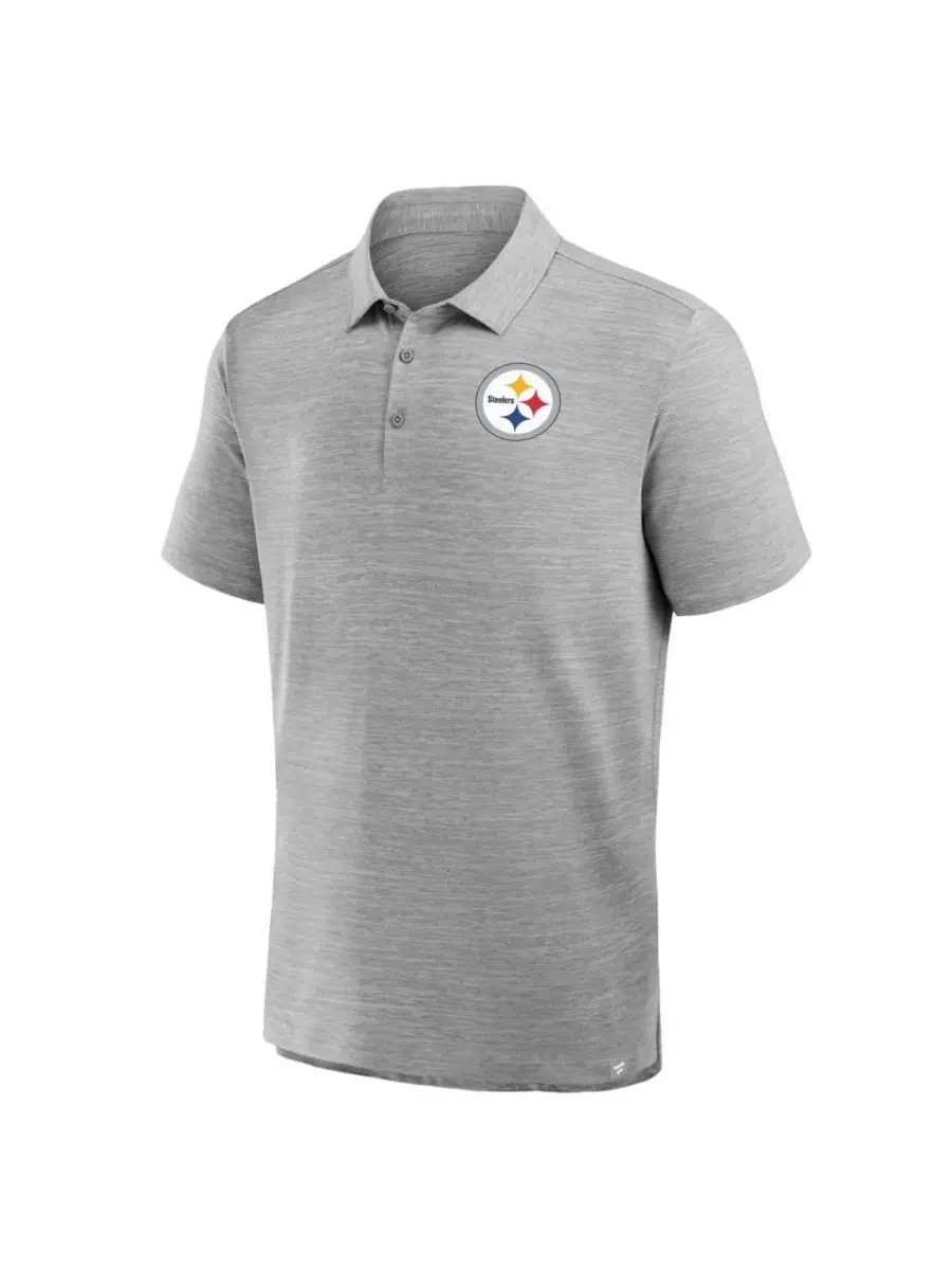 Мужское поло с коротким рукавом Pittsburgh Steelers Clutch Fanatics — изображение 2 из 3, серый