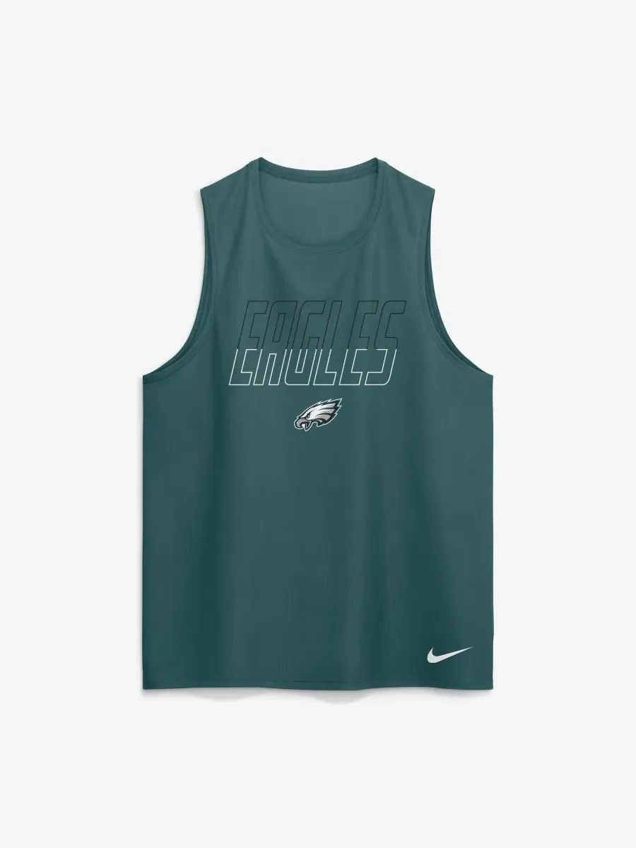 Майка-безрукавка с принтом Philadelphia Eagles Kickoff Miler Dri-FIT Nike — изображение 2 из 3, зеленый
