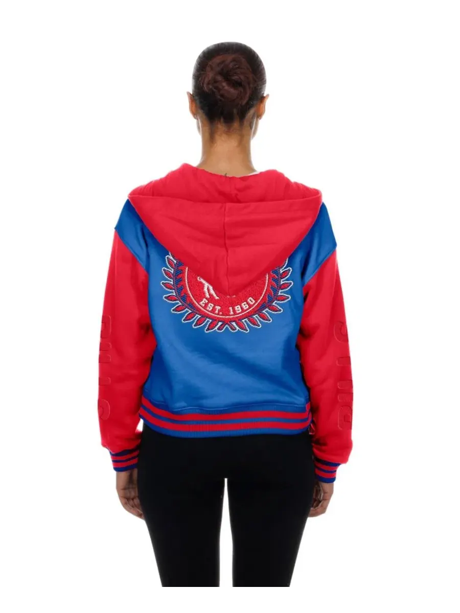 Женская куртка с капюшоном и полной застежкой на кнопках New Era Buffalo Bills Throwback — изображение 2 из 5, королевский