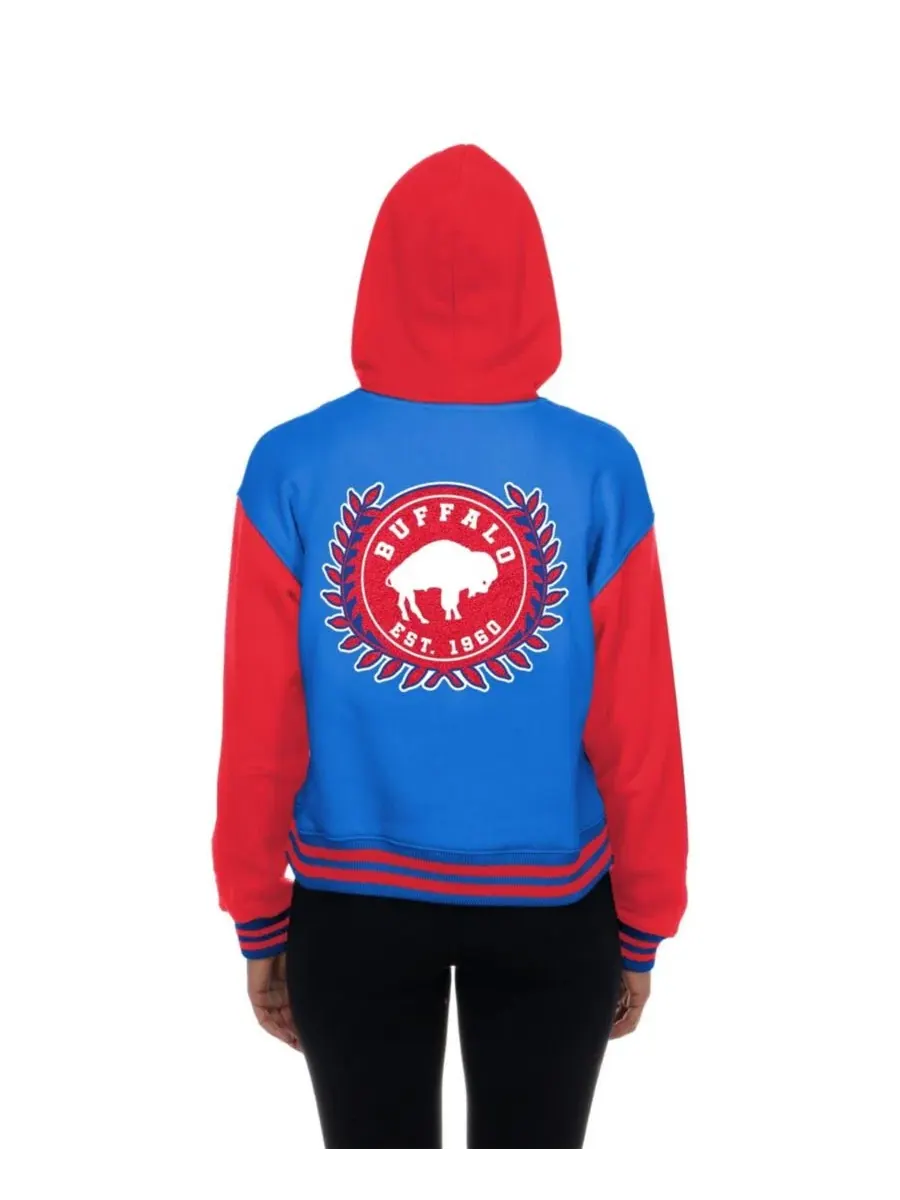 Женская куртка с капюшоном и полной застежкой на кнопках New Era Buffalo Bills Throwback — изображение 3 из 5, королевский