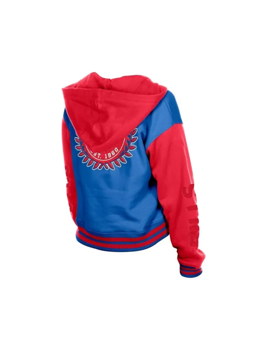 Женская куртка с капюшоном и полной застежкой на кнопках New Era Buffalo Bills Throwback — изображение 5 из 5, королевский