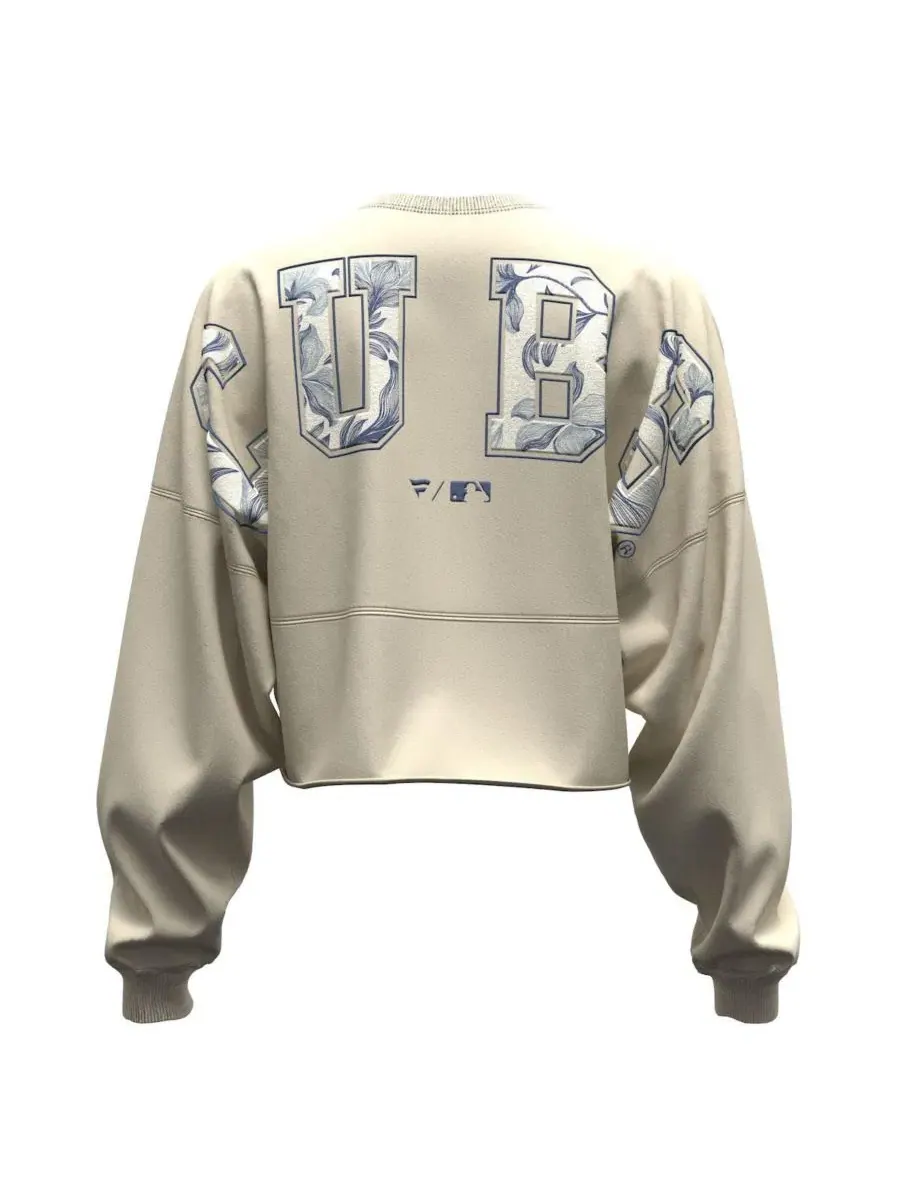 Футболка-кроп с длинным рукавом с принтом Spirit Floral Script Chicago Cubs Fanatics — изображение 3 из 4, светлый бежевый
