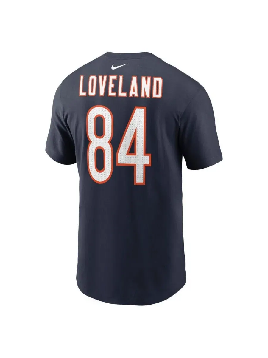 Футболка с именем и номером игрока Colston Loveland Nike — изображение 3 из 3, темно-синий
