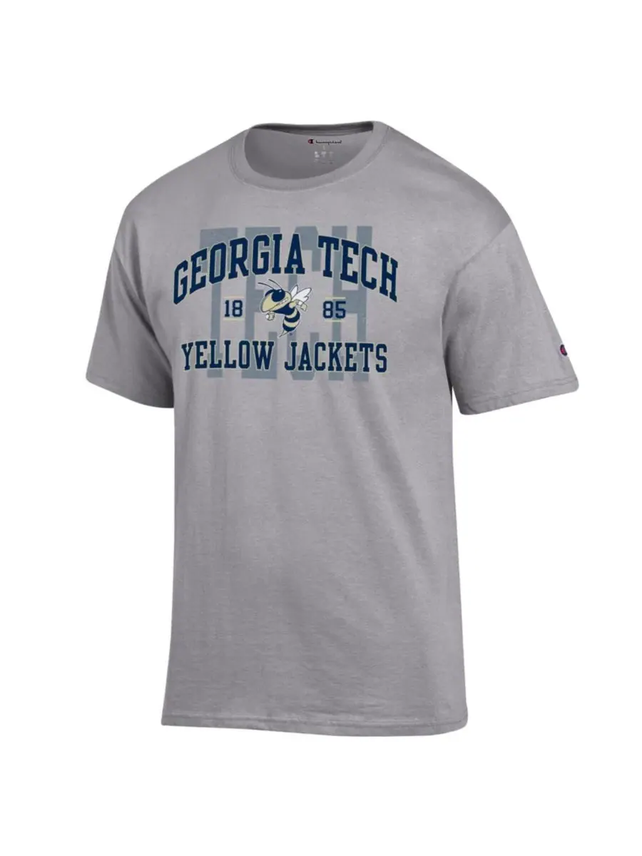 Футболка с коротким рукавом и принтом Georgia Tech Yellow Jackets Varsity Champion — изображение 2 из 3, серый