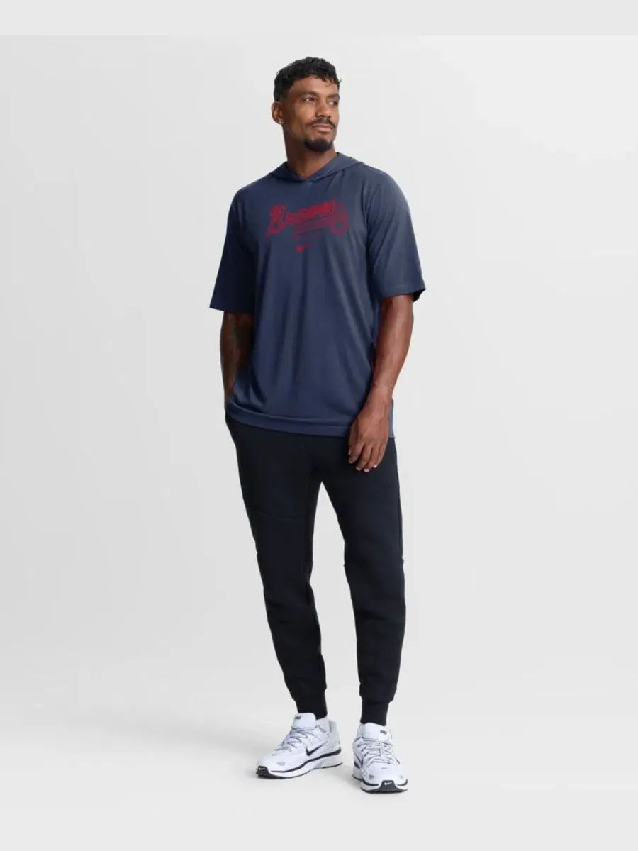 Мужская футболка-худи с принтом Arched Wordmark Nike — изображение 2 из 3, темно-синий
