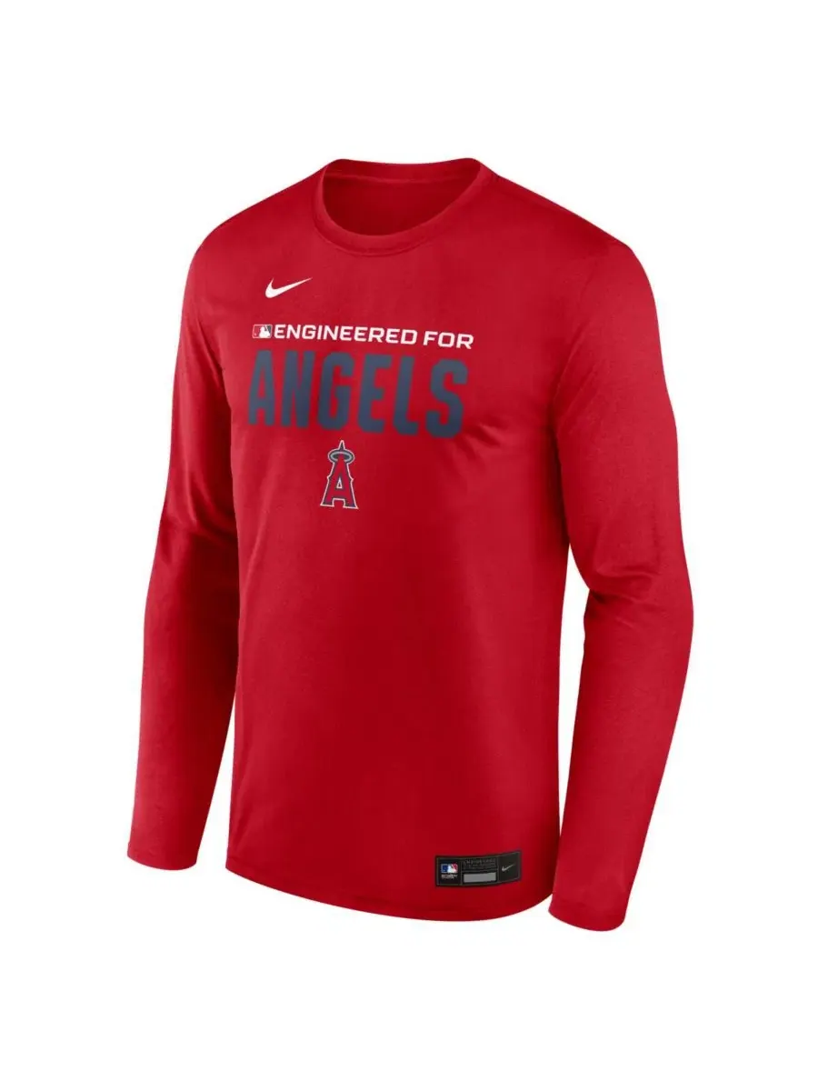 Футболка с длинным рукавом Legend Dri-FIT Los Angeles Angels Nike — изображение 2 из 3, красный