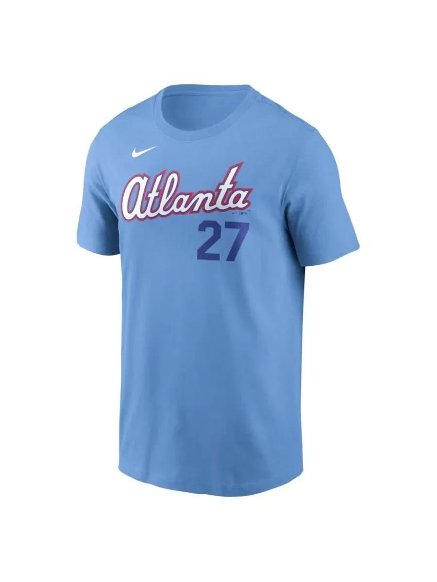Футболка с длинным рукавом с принтом Austin Riley Powder Blue Atlanta Braves 2026 City Connect Name — изображение 2 из 3