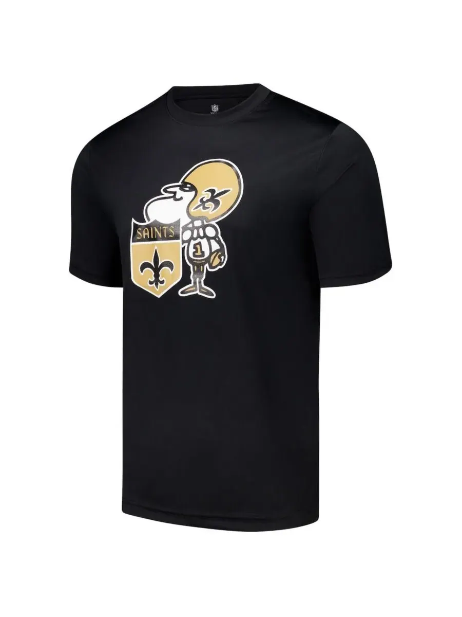 Футболка с длинным рукавом с принтом New Orleans Saints Stadium Retro Outerstuff — изображение 3 из 3, черный