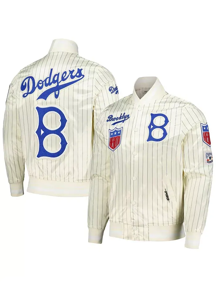 Мужская кремовая бейсбольная куртка Brooklyn Dodgers Cooperstown Collection в ретро-стиле с