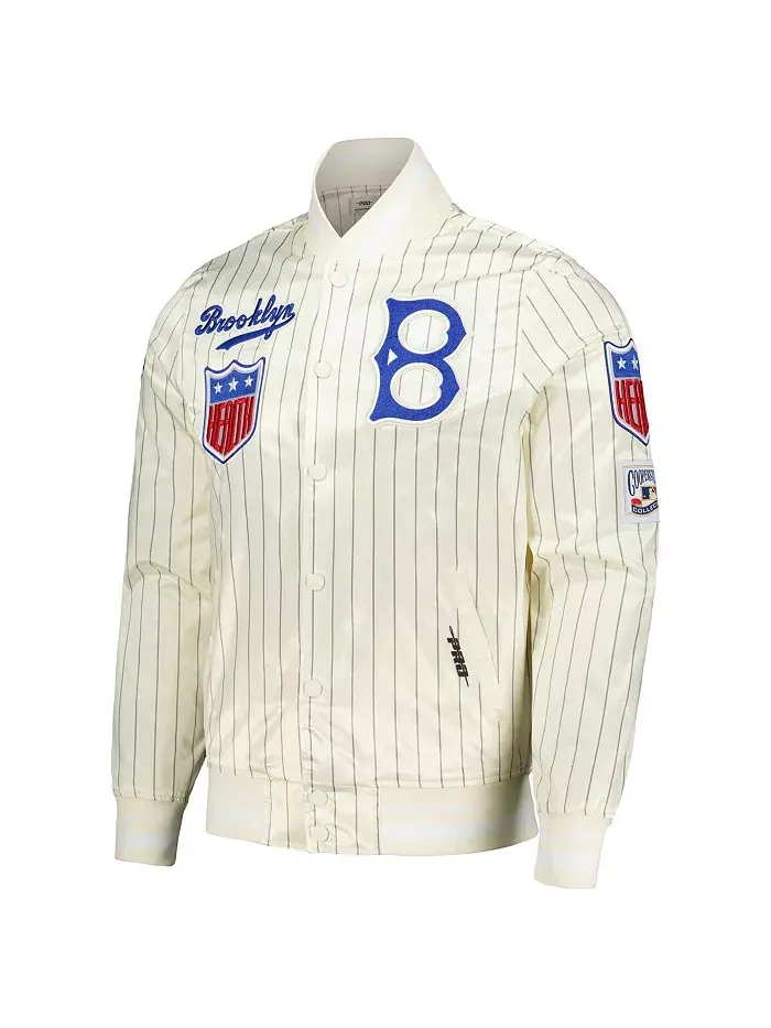 Мужская кремовая бейсбольная куртка Brooklyn Dodgers Cooperstown Collection в ретро-стиле с — изображение 3 из 3