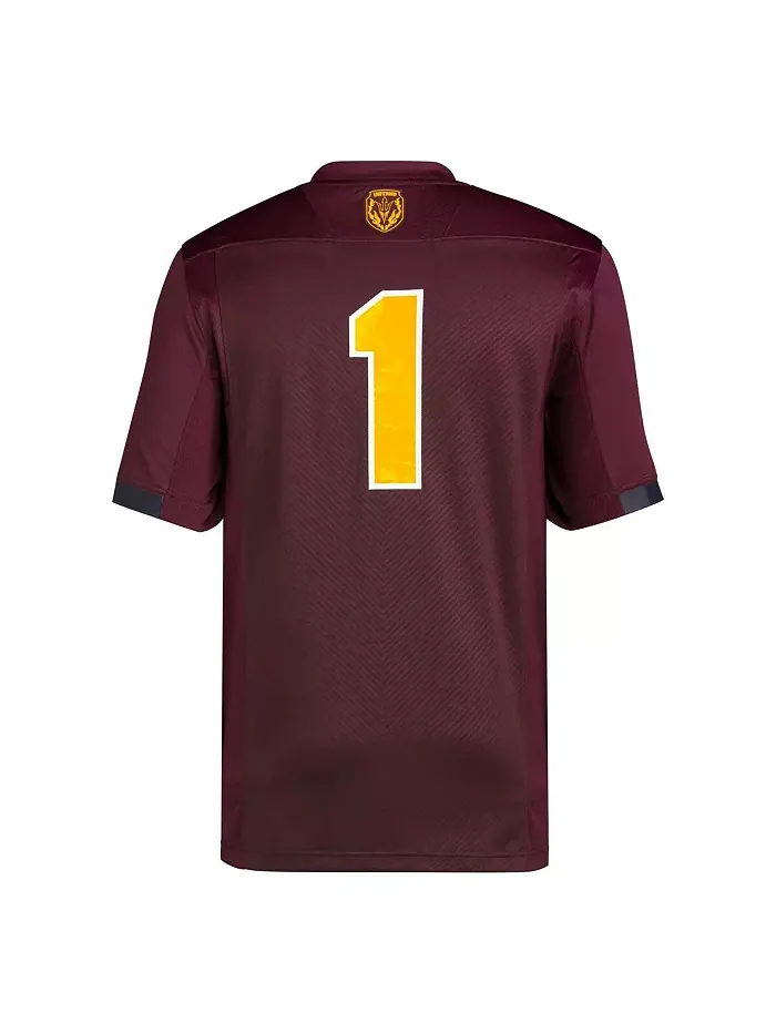 Мужская футбольная майка Arizona State Sun Devils Premier #1 в бордовом цвете adidas — изображение 3 из 3