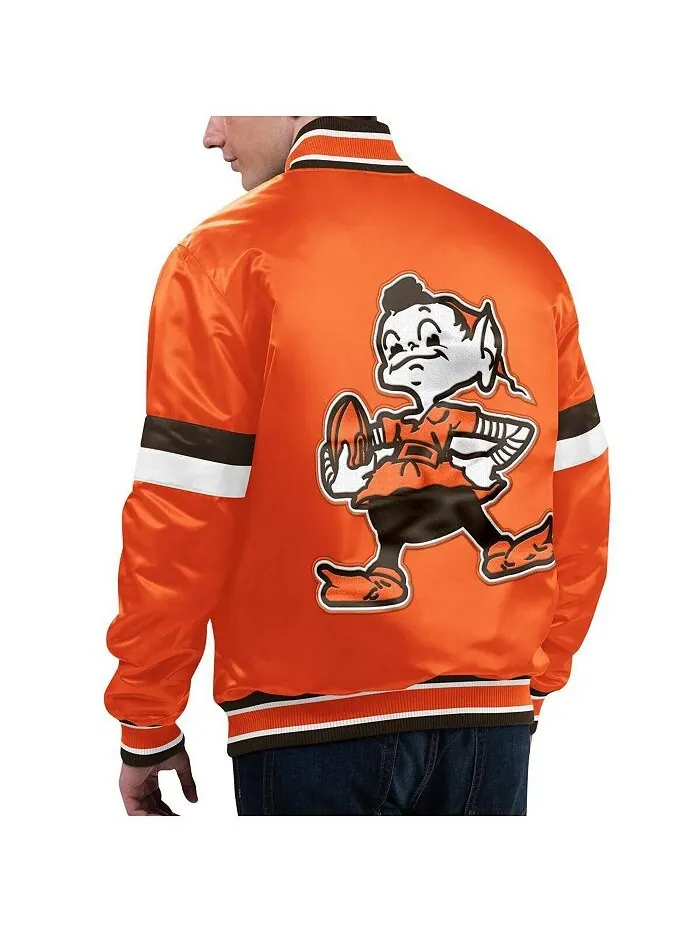 Мужская оранжевая университетская куртка с рваными кнопками Cleveland Brown Gridiron Classics Home — изображение 2 из 2